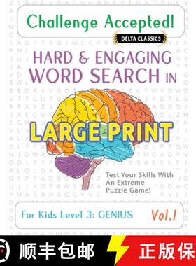 【3-4周达】Challenge Accepted! - Hard and Engaging Word Search in Large Print for Kids Level 3: Geniu... [9798349029318]