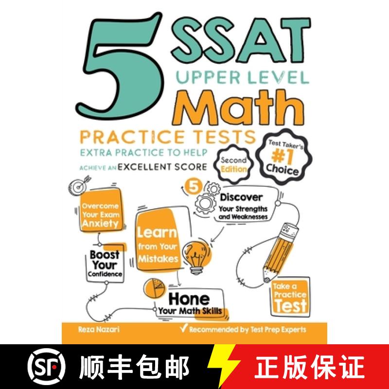 5 SSAT Upper Level Math Practice Tests: Extra Practice to Help Achieve an Excellent Score [9781646122547]