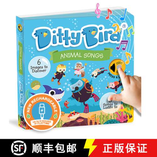 【3-4周达】Ditty Bird Animal Songs Interactive Sound Book for Toddlers 1- 3 Musical Books for 1 Year ... [9780648692737]