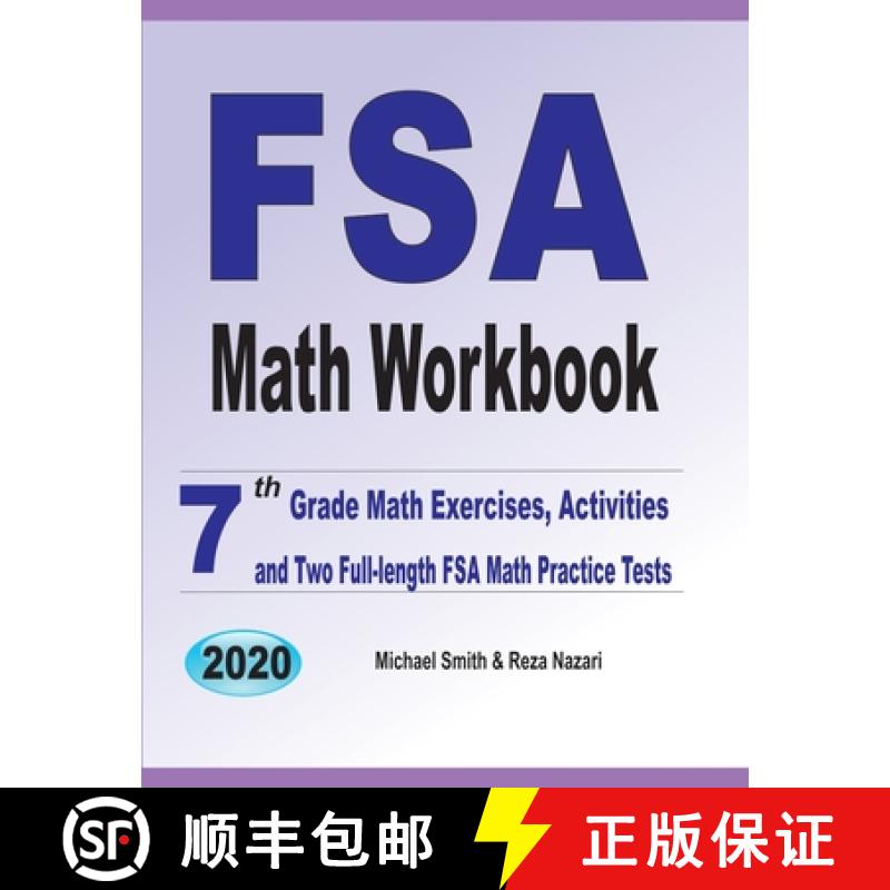 【3-4周达】FSA Math Workbook: 7th Grade Math Exercises, Activities, and Two Full-Length FSA Math Prac... [9781646126323]