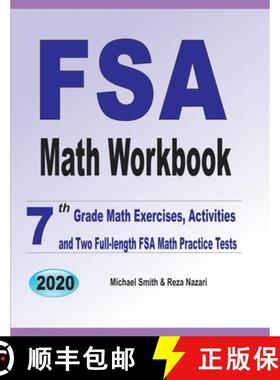 预订 FSA Math Workbook: 7th Grade Math Exercises, Activities, and Two Full-Length FSA Math Practice T... [9781646126323]