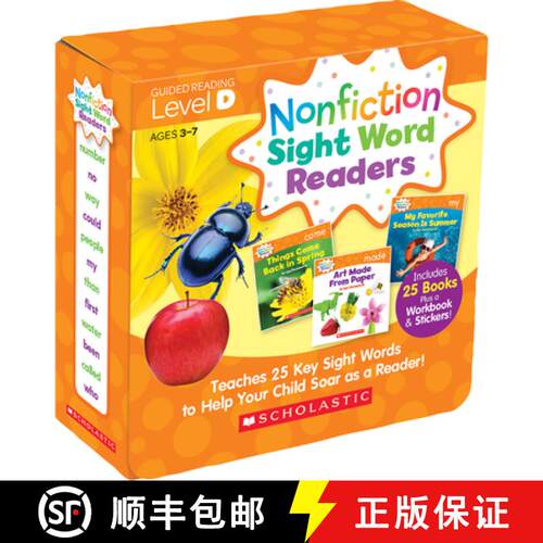 预订 Nonfiction Sight Word Readers: Guided Reading Level D (Parent Pack): Teaches 25 Key Sight Words ... [9780545842846]