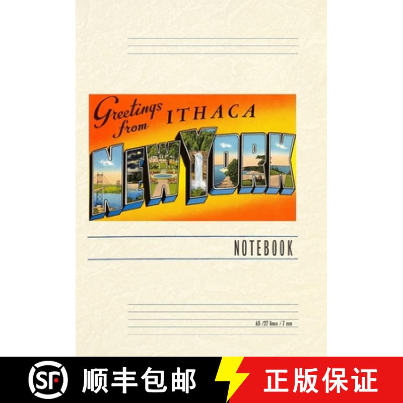 【3-4周达】Vintage Lined Notebook Greetings from Ithaca, New York [9798385437436]