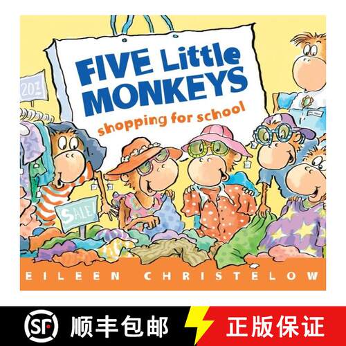【3-4周达】Five Little Monkeys Shopping for School Board Book [9781328612861]