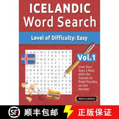 【3-4周达】Icelandic Word Search - Level of Difficulty: Easy - Vol.1 - Delta Classics - Give Your Eye... [9798349006579]