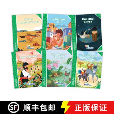 【3-4周达】Jolly Phonics Folktales Green Readers (Level 3) Complete Set (1-6): in Precursive Letters ... [9781835821664]