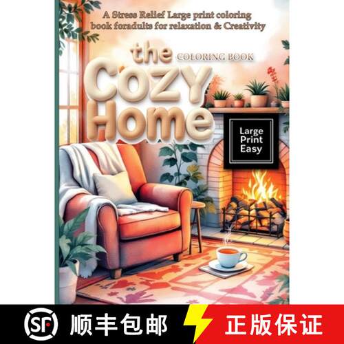 【3-4周达】The Cozy Home Coloring Book: A Stress Relief Large print coloring book for adults for rela... [9784982624010]