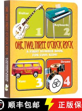 【3-4周达】精装 One, Two, Three O'Clock, Rock Board Book: A First Number Book for Cool Kids [9781514912188]