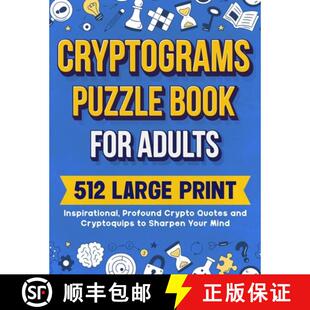 For Crypto Adults Book Cryptograms Quotes Profound 512 ... Print Puzzle Inspirational 4周达 9781990085437 Large