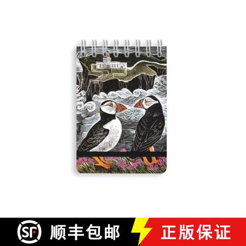 【3-4周达】Angela Harding: Fair Isle Puffins (Spiral Bound Pocket Notebook) [9781835628928]