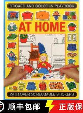 【3-4周达】Sticker and Colour-in Playbook: at Home: With Over 50 Reusable Stickers [9781861477200]
