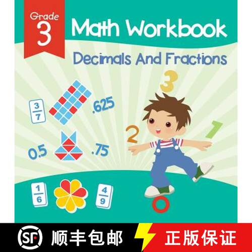 【3-4周达】Grade 3 Math Workbook: Decimals And Fractions (Math Books) [9781682123188]