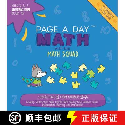 【3-4周达】Page A Day Math Subtraction Book 13: Subtracting 12 from the Numbers 12-24 [9781947286856]