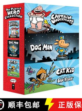精装 Dav Pilkey's Hero Collection (Captain Underpants #1, Dog Man #1, Cat Kid Comic Club #1) [9781338819939]
