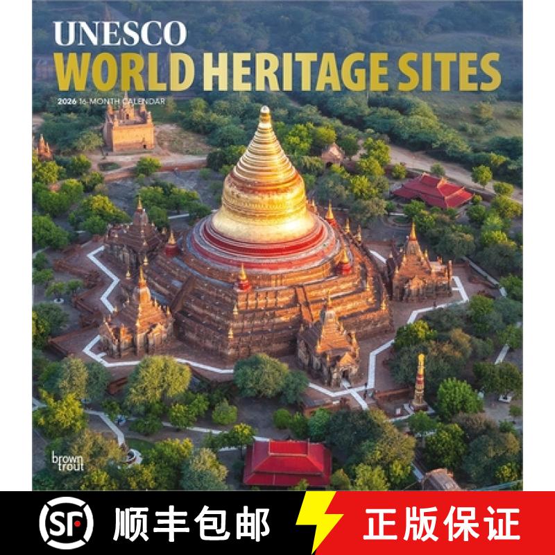 【2-3周达】UNESCO World Heritage Sites 2026 12 X 24 Inch (Hanging) Monthly Square Wall Calendar Foil ... [9798330707768]