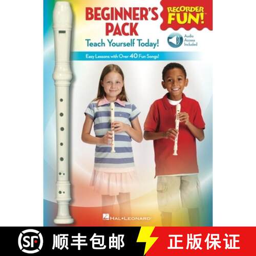 【3-4周达】Recorder Fun! Beginner's Pack with Flute: Teach Yourself Today - Easy Lessons with Over 40... [9781495061714]