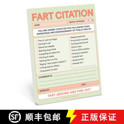 【3-4周达】Knock Knock Fart Citation Nifty Note (Pastel Version) [9781683494317]