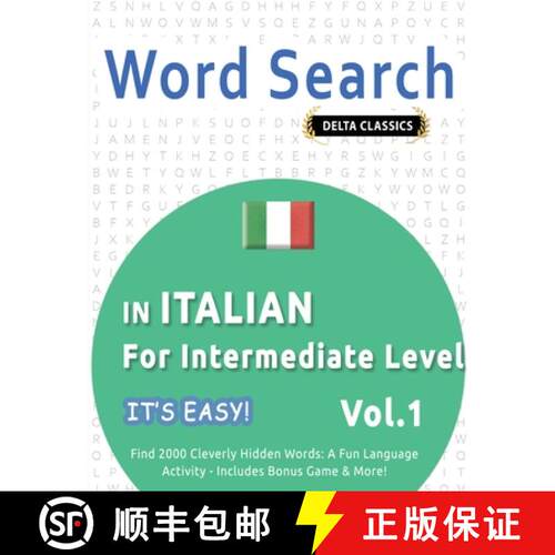 【3-4周达】Word Search in Italian for Intermediate Level - It's Easy! Vol.1 - Delta Classics - Find 2... [9798349006104]
