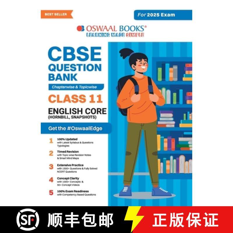 预订 Oswaal CBSE Question Bank Class 11 English Core, Chapterwise and Topicwise Solved Papers For 202... [9789359580173]