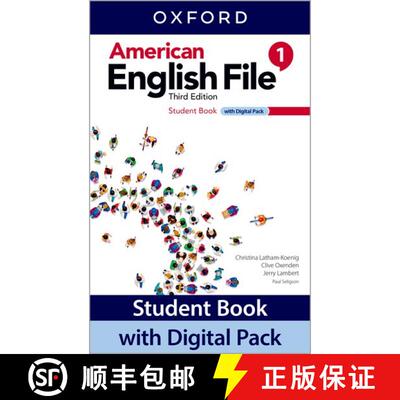 【3-4周达】American English File: Level 1: Student Book with Digital Pack: Print Student Book and 2 y... [9780194758871]