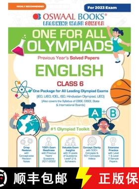 【3-4周达】Oswaal One For All Olympiad Previous Years' Solved Papers, Class-6 English Book (For 2023 ... [9789356345171]