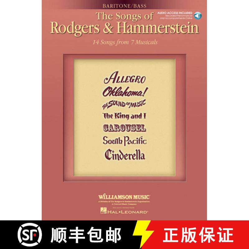 预订 The Songs of Rodgers & Hammerstein: Baritone/Bass with Online Audio of Performances and Accompan... [9781423474777]