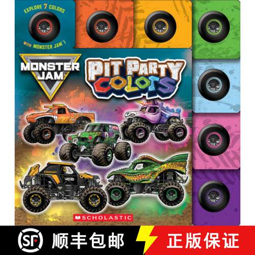 【3-4周达】Pit Party Colors (Monster Jam Interactive Board Book with Tabs) (Stocking Stuffer) [9798225037482]