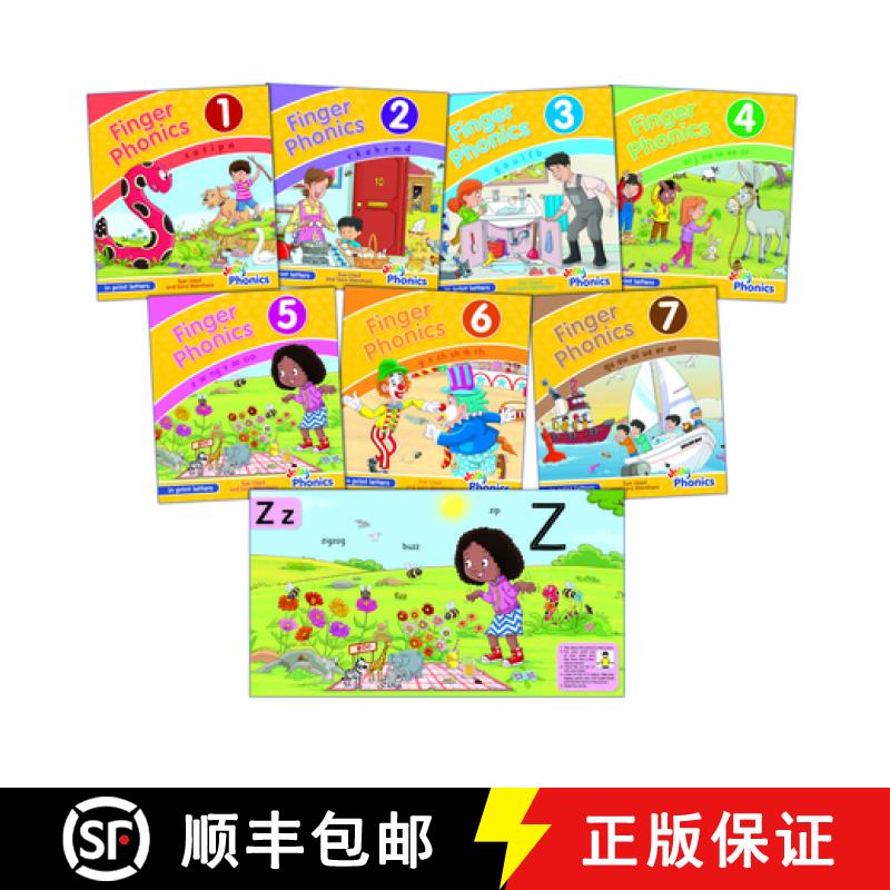 【3-4周达】Finger Phonics Books 1-7: In Print Letters (American English Edition) [9781844146666]