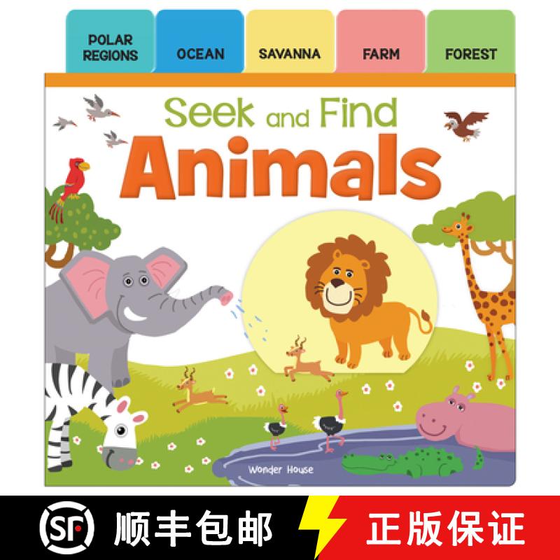 【2-3周达】Seek And Find - Animals: Early Learning Board Books With Tabs [9789389432350]