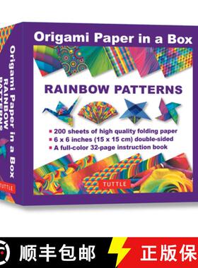 【3-4周达】Origami Paper in a Box - Rainbow Patterns: 200 Sheets of Tuttle Origami Paper: 6x6 Inch Hi... [9780804851565]