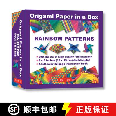 【3-4周达】Origami Paper in a Box - Rainbow Patterns: 200 Sheets of Tuttle Origami Paper: 6x6 Inch Hi... [9780804851565]