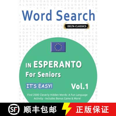 【3-4周达】Word Search in Esperanto for Seniors - It's Easy! Vol.1 - Delta Classics - Find 2000 Cleve... [9798349005503]
