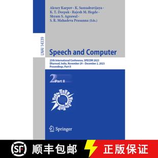and International Speech India 9783031483110 Dharwad Computer 4周达 SPECOM Conference 25th November... 2023