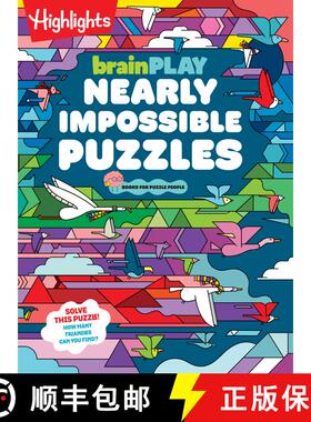 预订 brainPLAY Nearly Impossible Puzzles: Highlights Puzzle Book for Kids with Super Hard Brain Tease... [9781639622900]