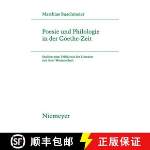 Der Zum Studien Zeit Literatur W... Mit Ihrer 9783484181854 4周达 ltnis Poesie der und Verh Goethe Philologie