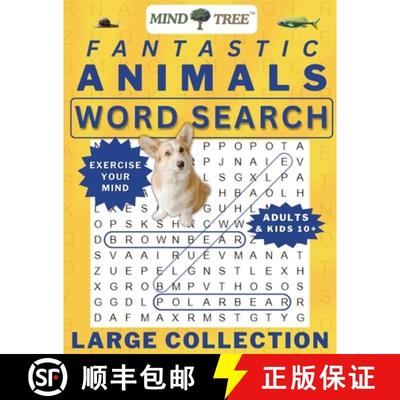 预订 Fantastic Animals Wordsearch Book: Hard Word Search For Adults and Kids 10+, Great Wordsearch Bo... [9781956686388]