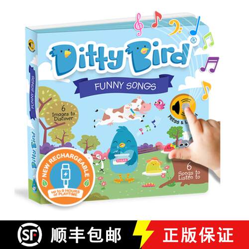 【3-4周达】Ditty Bird Funny Songs Interactive Musical Book for Toddlers 1- 3 Sound Book for 1 Year Ol... [9780648692744]