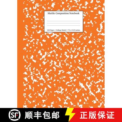 【3-4周达】Marble Composition Notebook College Ruled: Pumpkin Marble Notebooks, School Supplies, Note... [9781989387856]