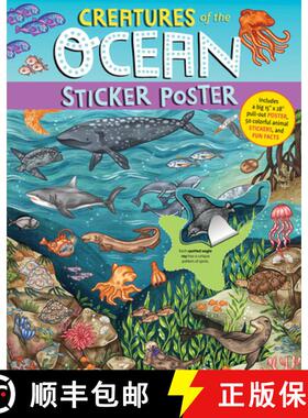 【3-4周达】Creatures of the Ocean Sticker Poster: Includes a Big 15 X 28 Pull-Out Poster, 50 Colorful... [9781635866209]