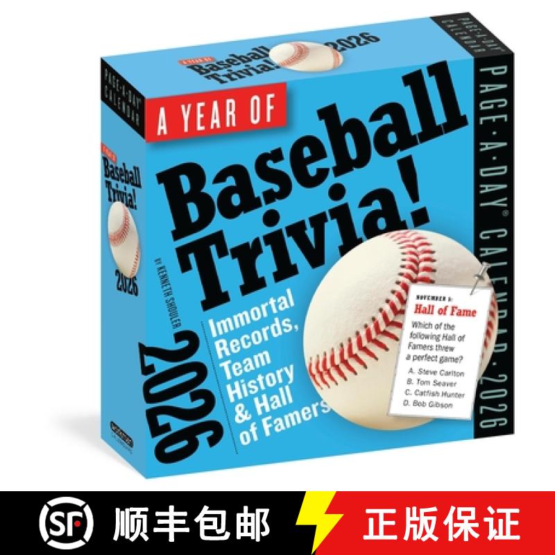 【3-4周达】Year of Baseball Trivia Page-A-Day(r) Calendar 2026: Immortal Records, Team History & Hall... [9781523530847]