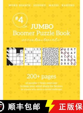 【3-4周达】Jumbo Boomer Puzzle Book #4: 200+ pages of puzzles & brain exercises to keep your mind sha... [9781988821702]