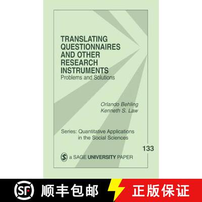 【3-4周达】Translating Questionnaires and Other Research Instruments: Problems and Solutions [9780761918240]