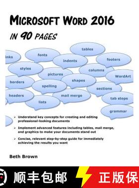 【3-4周达】Microsoft Word 2016 In 90 Pages [9780991665785]