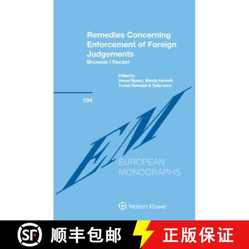 【3-4周达】精装 Remedies Concerning Enforcement of Foreign Judgements : Brussels I Recast [9789041194169]