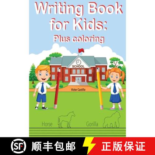 【3-4周达】Writing Book For Kids Plus Coloring: Learn to write letters, trace and color figures to im... [9781087904016]