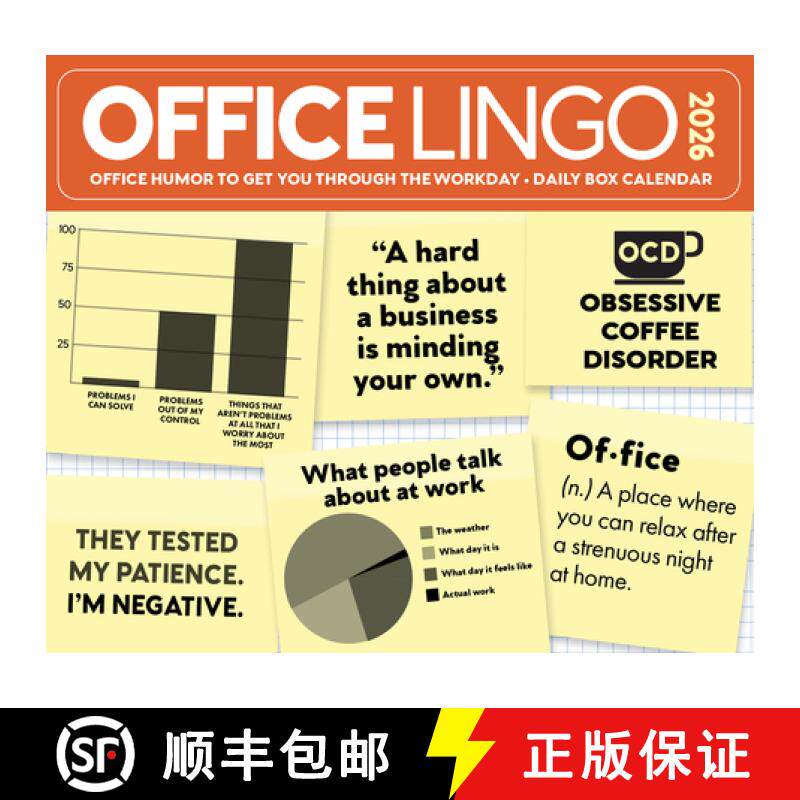 【3-4周达】Office Lingo 2026 5.4 X 6.2 Box Calendar [9781549254345]