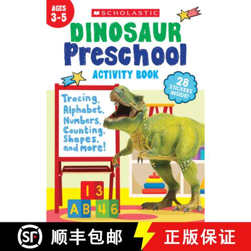 【3-4周达】Dinosaur Preschool Activity Book [9781546104025]