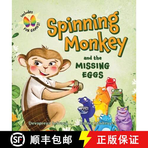 【3-4周达】精装 Spinning Monkey and the Missing Eggs: An Interactive Picture Book with a Mystery to S... [9798989511525]