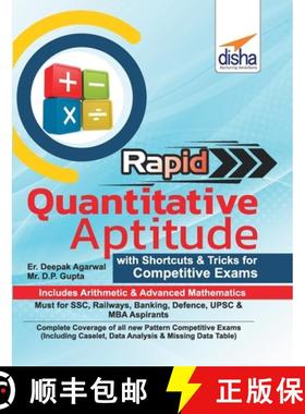 【3-4周达】Rapid Quantitative Aptitude - Book of Shortcuts & Tricks for Competitive Exams [9789387421165]