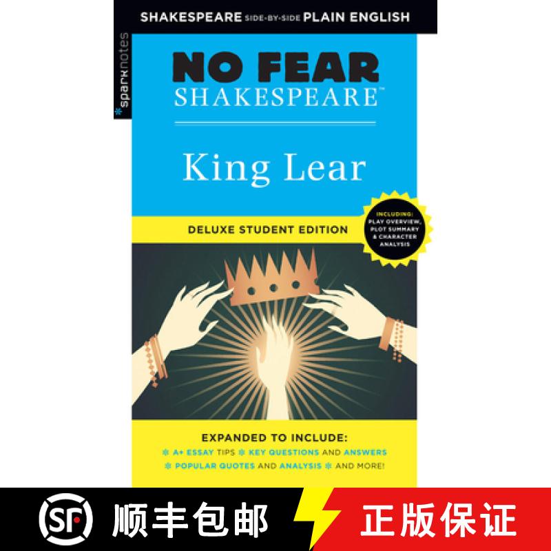 预订 King Lear: No Fear Shakespeare Deluxe Student Editions - Shakespeare Side-By-Side Plain English [9781411479661]